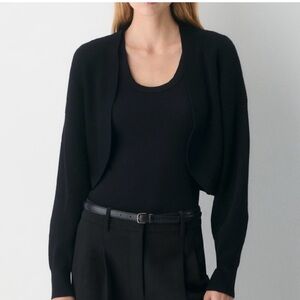 Aritzia Babaton Decision Shrug Open-Front Cardigan Black Relaxed Fit Size M